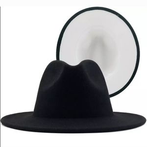 Black with White Bottom Fedora
